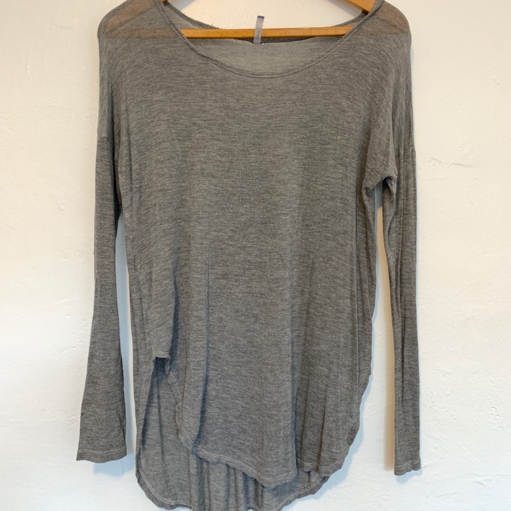 Grey Slouchy Sheer Sweater